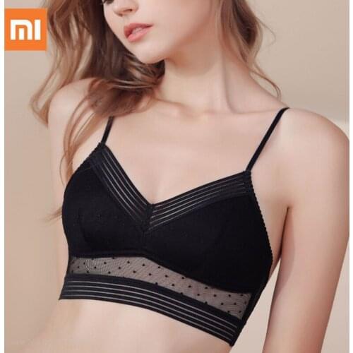 Xiaomi Backless Strapless Bra Push Up Plus Size Women Bralette Wire Free Sexy Lace Mesh Lingerie Brassiere Low Back Underwear
