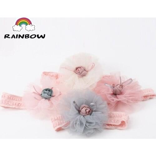 1pcs Creativity Fashion Lace Sand Flower Bowknot Hairbands Infants Headband Children Girls Headband Handmade Headwear Accessory