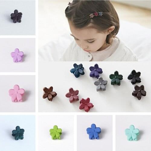10Pcs Cute Flower Hair Clips Colorful Small Hair Claws for Girls Sweet Headband Kids Fashion Hair Claw Clamps Salon Accessories