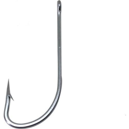 100pcs/lot Circle Stainless Steel FishHooks Offshore Angling Perch Barbed Hook Anchor Tuba Fishing Tackles Long Handle Pesca