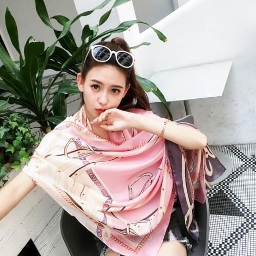 180*90CM Brand Women Scarf Summer Silk Scarves Shawls Lady Wraps Soft Pashimina Female Echarpe Designer Beach Stole Bandana C6