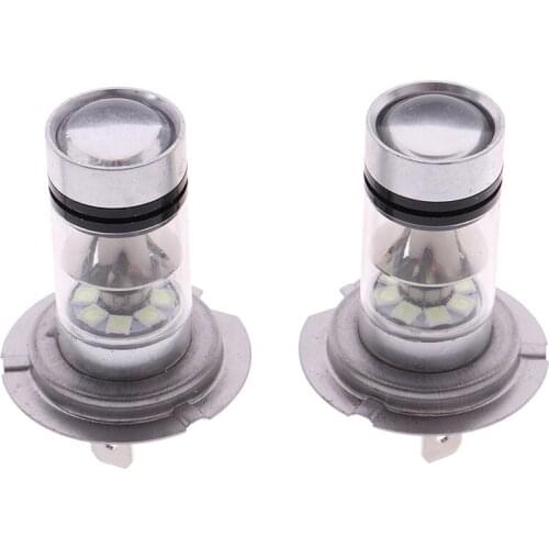 2x H7 100w High Power 20-smd Led Fog Lamp Bulb Automobile Driving Light Drl 10000k Blue Fog Lamp, Driving Lamp, Daytime Running
