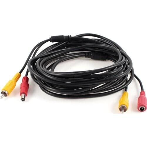 5M/10M/20M RCA Video AV DC Power Cable for TV CCTV Car Truck Rearview Camera Kit