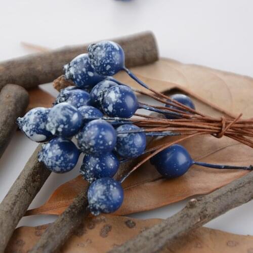 50Pcs Simulation Caryopsis Blue Berry Artificial Plant Decor