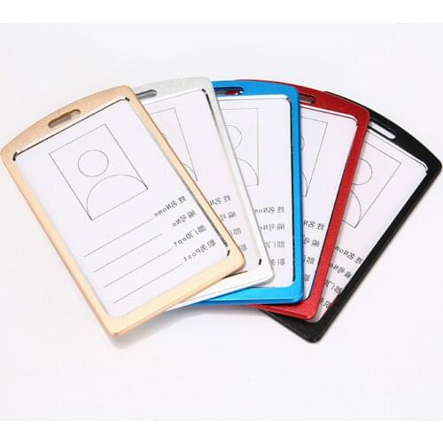 Aluminum Frame Work Card Holder for Factory Office Company Staff Workers Pass Credit ID Badge Holder Office Supplies