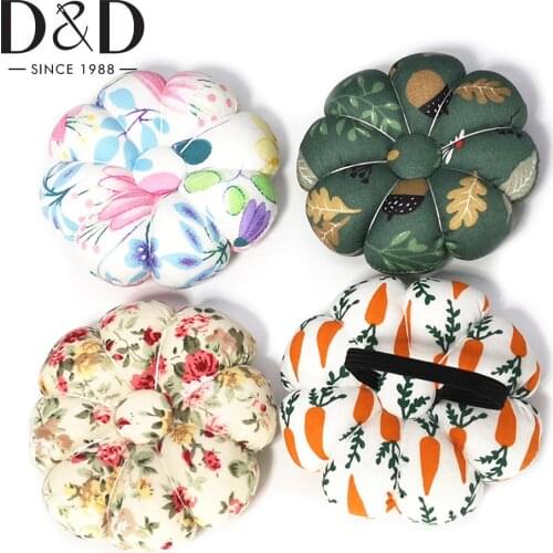 New Pumpkin Pin Cushion for Sewing with Wristband for Needlework DIY Needles Pincushions Wrist Pin Holder Sewing Accessories