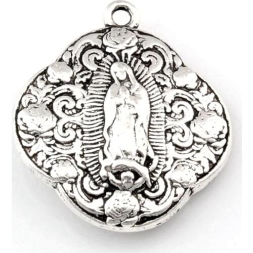 Zinc Alloy Catholic Gift Our Lady OF Grace Miraculous Mary Travel Protection Pendants DIY Accessories 20Pcs A-480