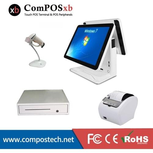 ComPOSxb 15 inch POS All-in-one capacitive Touch screen POS systems with J1900/ 4GB/ 64GB for sale