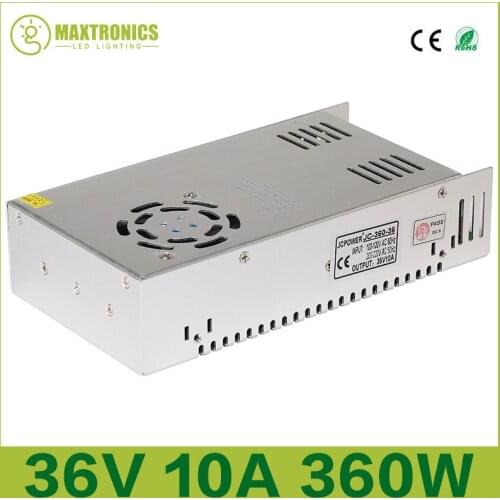 10pcs/lot 36V 10A 360W Switching Power Supply Driver for CCTV camera LED Strip AC 100-240V Input to DC 36V free DHL