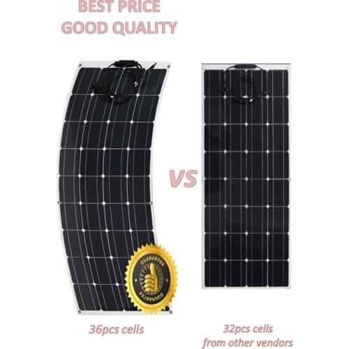 18V 100W Flexible Solar Panel 36pcs Solar Cells Motorhomes Boats Roof 12V Battery Charger 100w Solar Module