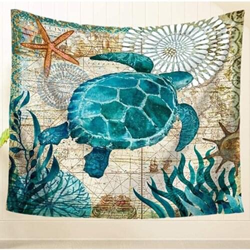Sea Turtle Tapestry Marine Life Bohemian Tapestry Wall Hanging Tapestry Wall Art Decor Beach Table Cloth