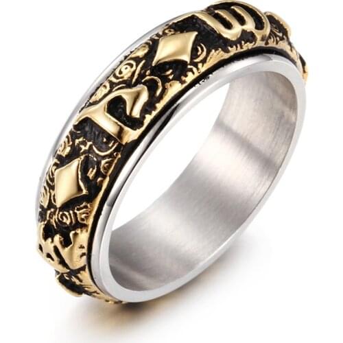 Sutra ring six words mantra ring heart ring finger retro ornaments