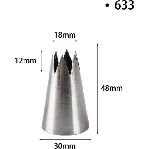 Open Star Piping Nozzle Cake Decorating Tools Stainless Steel Icing TipCream Nozzles Bakeware Pastry Tips Large Size