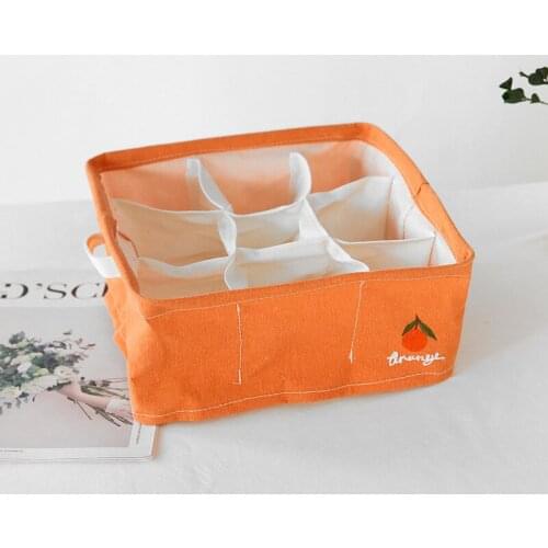 9 Grid Embroidery Storage Box Waterproof Underwear Socks Box Sundries Basket Home Living Masks Save Organizer for Cosmetics