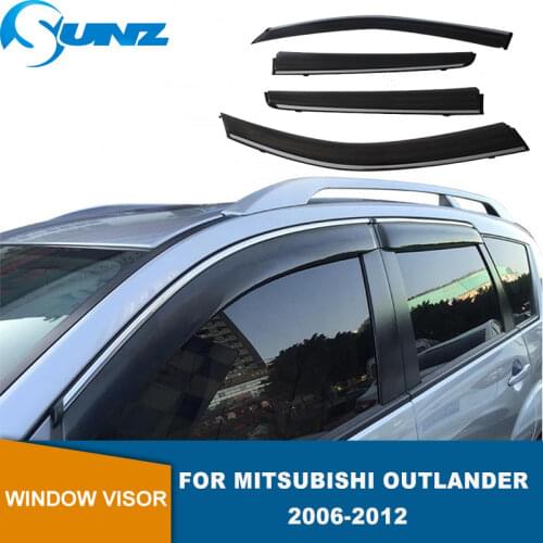 Window Visor For Mitsubishi Outlander 2006 2007 2008 2009 2010 2011 2012 Chrome Trim Vent Visor Shield Cover Sun Vent Shade SUNZ