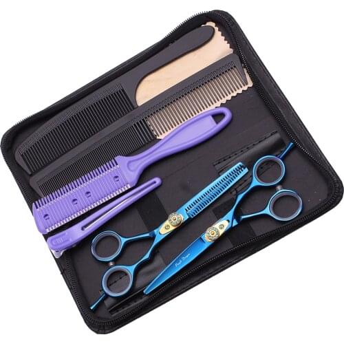 Professional Hairdressing Scissors Set 5.5" 6" Purple Dragon Stainless Barber Shop Beauty Cutting Scissors Thinning Shears 1020
