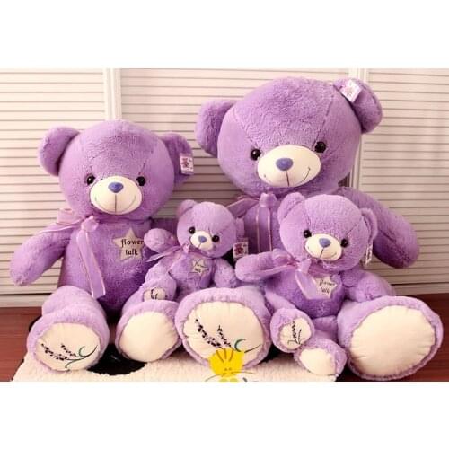 Filling toy lovely lavender Teddy bear plush toy soft doll throw pillow birthday gift w5173