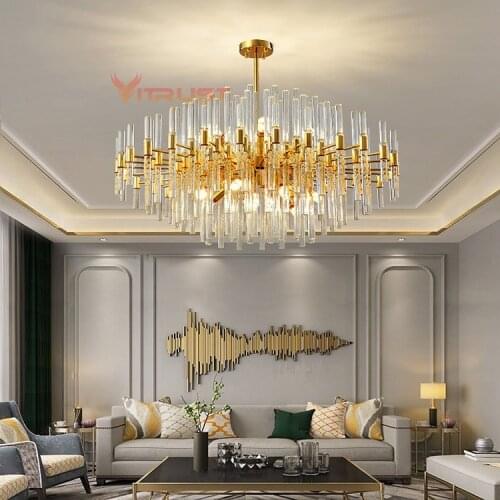 Nordic Led Chandelier Lamp Crystal Gold Living Dining Room Bedroom Modern Pendant Home Hanging Lamp Lighting Restaurant