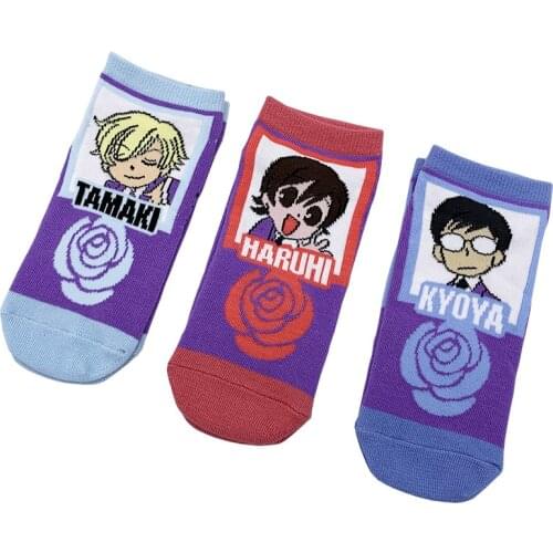 Anime Sock Women Socks Cartoon Unisex Sock Girls Blue Casual Short Soft Sox Adult Cotton Cute Classic Spring Summer Lady Sokken