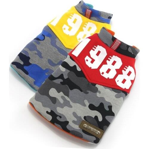 New dog winter clothes Double-sided wear warm vest Camouflage letter Pet clothing coat for puppy Small Medium Large dog XXL