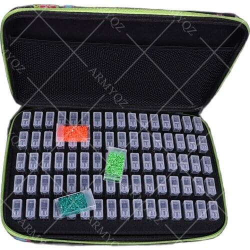 New 80 Bottles Diamond Painting Accessories Container Storage Bag Box Carry Case 5D Butterfly Diamond Embroidery Tools Handbag