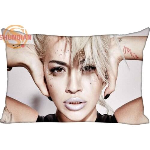 New Custom Rita Ora Pillowcase Zippered Rectangle Pillow Cover Cases Size 45X35cm,40x60cm,45X75cm,50X75cm(Two sides)