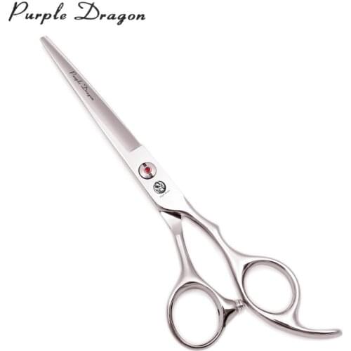 Barber Hair Scissors 6" Purple Dragon JP Stainless Hair Cutting Scissors Professional Shears Hairdresser Cape Wooden Case 2003