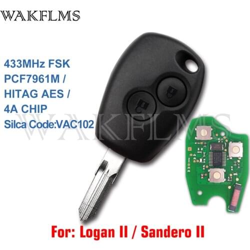 PCF7961M VAC102 Remote Car Key Fob for Renault Trafic Logan Sandero Symbol Dacia Duster Logan Sandero 2012 2013 2014 2015 2016