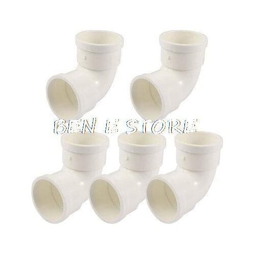 5pcs 40mm Dia 90 Angle Degree Elbow PVC Pipe Fittings Adapter Connector