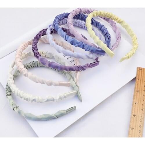 2021 Fabric New Design Fashion Hairbands Women Girls Korean Hair Accessories Sweet Thin Colorful Solid Headbands Lady Headwear