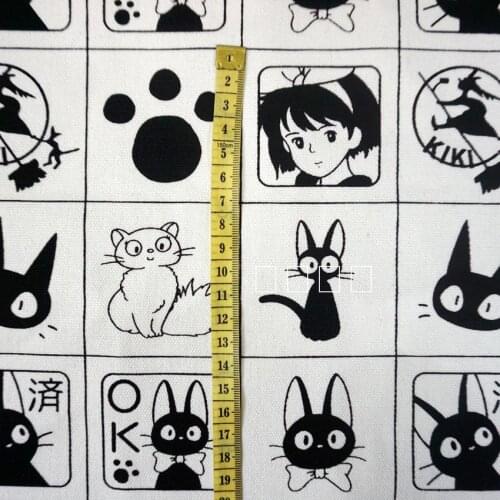 Hayao Miyazaki Kikis Delivery Service Patchwork Cotton Canvas Fabric Sewing Bag Pillow Diy Tablecloth Curtain Sofa 91cm*145cm