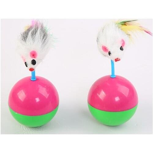Tumbler Swing Toys for Cats Mimi Favorite Fur Mouse Tumbler Kitten Cat Toys Plastic Play Balls for Catch Cats Supplies Dropship