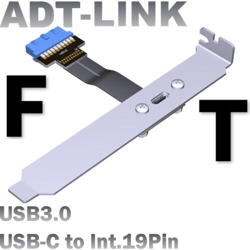 ITX Motherboard Built-In USB3.0 Extension Cable USB3.0 USB-C To Internal 19/20Pin Data Cable A4 Chassis USB Type C Riser Adapter