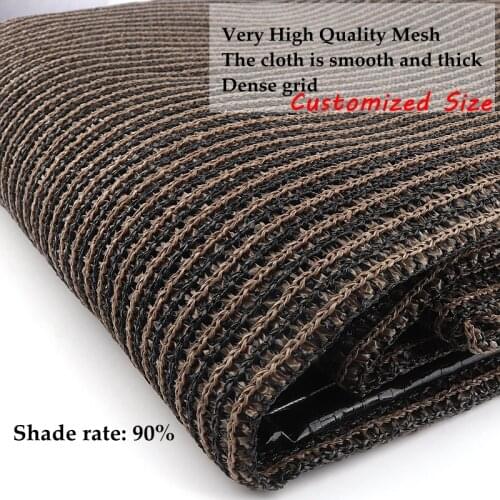 0.8/0.9x2/3/4/5/6m Brown Garden Sun Shade Net Shading Rate 90% Plants Cover Balcony Privacy Screen Zon Doek Customized Size