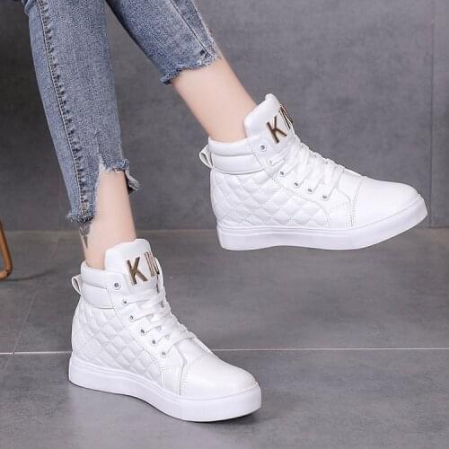 Casual High Top Fashion Shoes Lace Up White Winter Platform Women Zapatos De Mujer Sneakers Woman