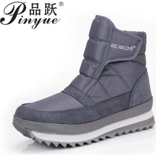 Women Snow Boots Winter Warm Boots Thick Bottom Platform Waterproof Ankle Boots For Women Thick Fur Cotton Shoes Size 42