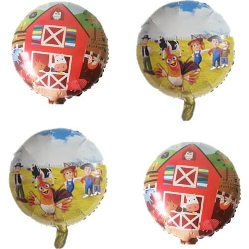 10pcs/set 18inch Farm Balloons Wooden House Farm Animal Helium Ballons Farm Theme Baby Birthday Party Supplies Decor Globos