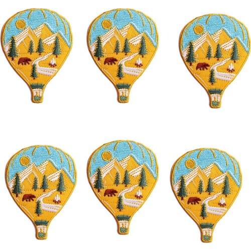 10Pcs/Set Outdoor Embroidered Patches For Clothing Mountain Camping Stripes Patch Iron On Patches On Clothes Appliques Stickers