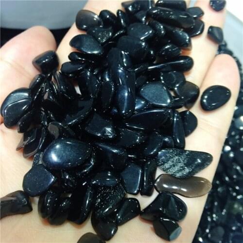 100g natural obsidian crystal tumbled stone Gemstone mineral chip natural point Beads Chakra Healing Decorations
