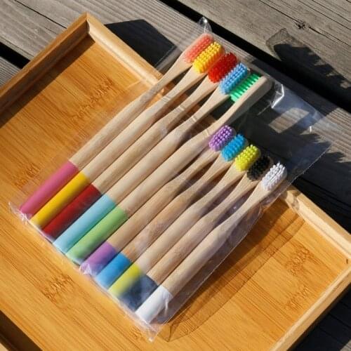 100 pcs Oral Care Soft Bristles wood handle BPA Free,Eco Friendly ,Bamboo Brush ,Vegan Products Solid Bamboo Handle Toothbrush