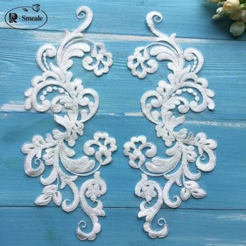 2pairs/lot Car Bone Lace Flower Applique Wedding Dress Lace Accessories Handmade Jewelry DIY Fashion Accessories RS1919