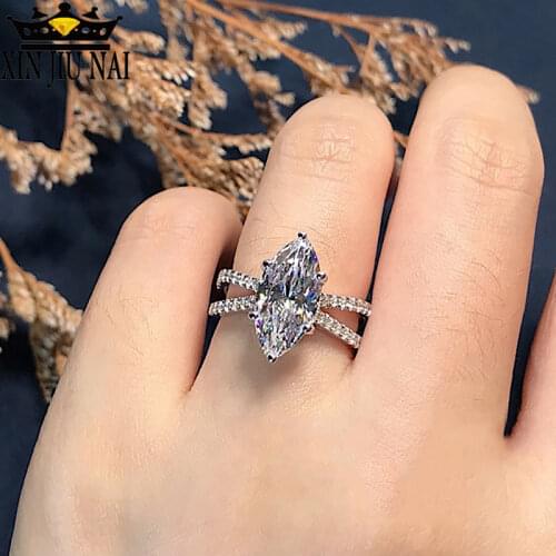 2020 new classic white gold diamond inlaid gemstones 18k six-claw fashion ladies senior luxury charm party engagement ring