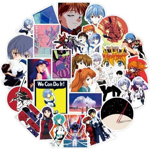 50PCS Cartoon Anime Evangelion Character Graffiti Waterproof Sticker Suitcase Luggage Decoration Toy Wholesale