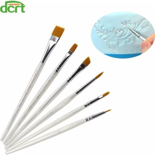 6 Pcs/Set Nylon DIY Cake Decorating Painting pen Sugarcraft Baking Pastry Tools cake Brush