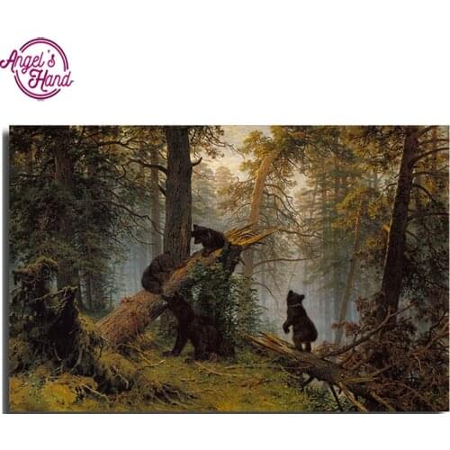 Full Square Drill 5D DIY Diamond Painting bear birch forest 3D Embroidery Cross Stitch Mosaic Rhinestone Home Decor gift