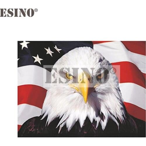 Car Styling Creative USA America Flag Map Flying Hawk Head Decal Cartoon PVC Waterproof Car Body Sticker Pattern Vinyl