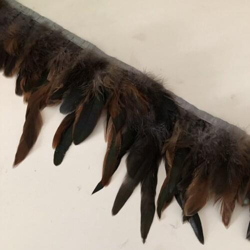 Asia Ra Grey Natural Feather Trims For Cape Shawl Choker Collar Crafts Jewelry Sewing Material 10Meters/Lot Height 10-20CM Lace