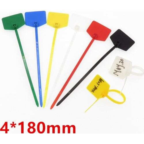 Free ship 100pcs sign cable tie/ Plastic cable tie/ tag tied /mark tie 4*180mm Factory direct sale