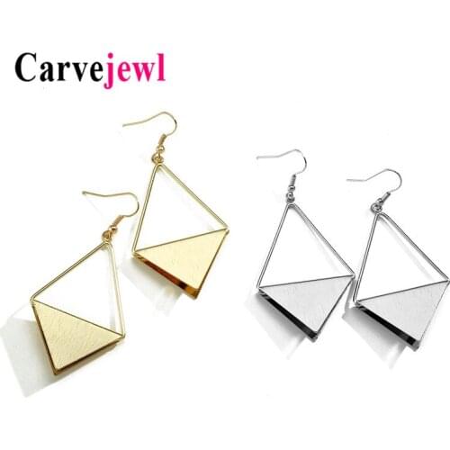 Carvejewl drop dangle earrings big metal rhombus triangle pendant earrings for women jewelry simple fashion European earrings