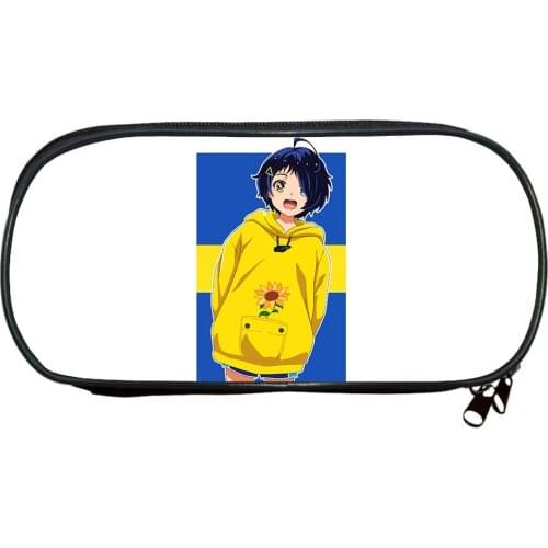 Wonder Egg Priority Pencil Case Office Student Pencilcase Cute Canvas Pencil Bag Anime Print Cosplay Zipper Storage Pen Box